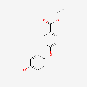 molecular formula C16H16O4 B13924344 Benzoic acid, 4-(4-methoxyphenoxy)-, ethyl ester CAS No. 50793-28-7