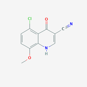 molecular formula C11H7ClN2O2 B13924359 5-Chloro-4-hydroxy-8-methoxy-3-quinolinecarbonitrile CAS No. 1016811-91-8