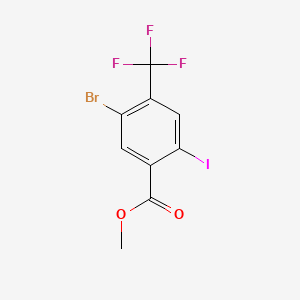 molecular formula C9H5BrF3IO2 B13924368 Methyl 5-bromo-2-iodo-4-(trifluoromethyl)benzoate 