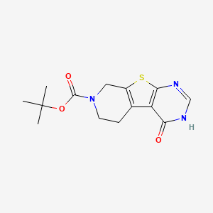 molecular formula C14H17N3O3S B1392449 tert-butyl 3-oxo-8-thia-4,6,11-triazatricyclo[7.4.0.02,7]trideca-1(9),2(7),5-triene-11-carboxylate CAS No. 874801-60-2