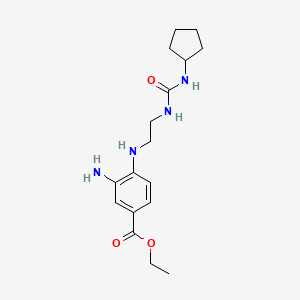 molecular formula C17H26N4O3 B1392453 Ethyl 3-amino-4-[(2-{[(cyclopentylamino)carbonyl]amino}ethyl)amino]benzoate CAS No. 1242962-24-8