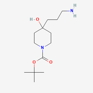molecular formula C13H26N2O3 B13924535 Tert-butyl 4-(3-aminopropyl)-4-hydroxypiperidine-1-carboxylate 