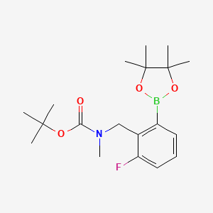 molecular formula C19H29BFNO4 B13924543 tert-Butyl (2-fluoro-6-(4,4,5,5-tetramethyl-1,3,2-dioxaborolan-2-yl)benzyl)(methyl)carbamate 