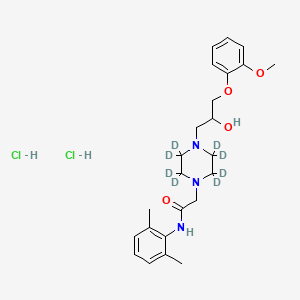 N-(2,6-Dimethylphenyl)-2-{4-[2-hydroxy-3-(2-methoxyphenoxy)propyl](~2~H_8_)piperazin-1-yl}acetamide--hydrogen chloride (1/2)