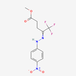 molecular formula C12H12F3N3O4 B13924588 Methyl 5,5,5-trifluoro-4-[(4-nitrophenyl)hydrazinylidene]pentanoate 