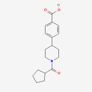 molecular formula C18H23NO3 B1392462 4-[1-(Cyclopentylcarbonyl)piperidin-4-yl]benzoic acid CAS No. 1242892-63-2