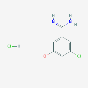 molecular formula C8H10Cl2N2O B1392465 3-Chloro-5-methoxybenzenecarboximidamide hydrochloride CAS No. 1216523-97-5