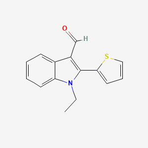 molecular formula C15H13NOS B1392469 1-Ethyl-2-(2-thienyl)-1H-indole-3-carbaldehyde CAS No. 1244855-38-6