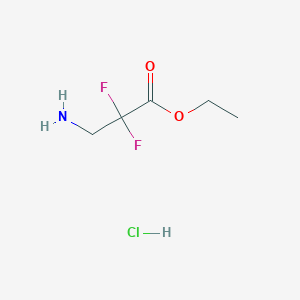 molecular formula C5H10ClF2NO2 B1392472 Ethyl 3-Amino-2,2-difluoropropanoate Hydrochloride CAS No. 541547-37-9
