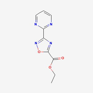 molecular formula C9H8N4O3 B1392478 Ethyl 3-pyrimidin-2-yl-1,2,4-oxadiazole-5-carboxylate CAS No. 1031577-56-6