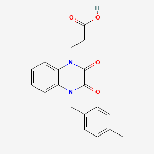 molecular formula C19H18N2O4 B1392482 3-[4-(4-Methylbenzyl)-2,3-dioxo-3,4-dihydroquinoxalin-1(2H)-yl]propanoic acid CAS No. 1243079-97-1
