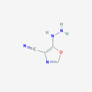 molecular formula C4H4N4O B13924820 4-Cyano-5-hydrazinooxazole 
