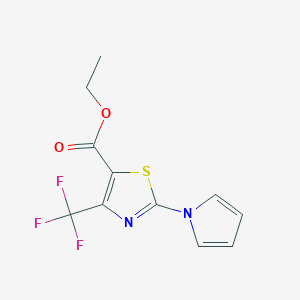 molecular formula C11H9F3N2O2S B1392484 Ethyl 2-(1H-pyrrol-1-yl)-4-(trifluoromethyl)-1,3-thiazole-5-carboxylate CAS No. 1242893-25-9