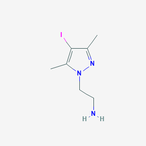molecular formula C7H12IN3 B1392486 2-(4-iodo-3,5-dimethyl-1H-pyrazol-1-yl)ethan-1-amine CAS No. 1177277-81-4