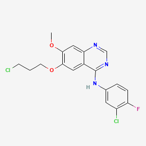 molecular formula C18H16Cl2FN3O2 B1392487 N-(3-Chloro-4-fluorophenyl)-6-(3-chloropropoxy)-7-methoxyquinazolin-4-amine CAS No. 912556-91-3