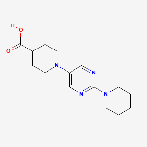 molecular formula C15H22N4O2 B1392490 1-(2-Piperidin-1-ylpyrimidin-5-yl)piperidine-4-carboxylic acid CAS No. 1243075-81-1