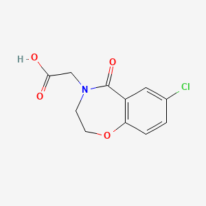 molecular formula C11H10ClNO4 B1392496 (7-Chloro-5-oxo-2,3-dihydro-1,4-benzoxazepin-4(5H)-yl)acetic acid CAS No. 1243086-72-7