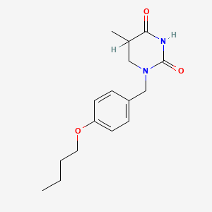 molecular formula C16H22N2O3 B13924978 Dihydro-1-((4-butoxyphenyl)methyl)-5-methyl-2,4(1H,3H)-pyrimidinedione CAS No. 62554-14-7