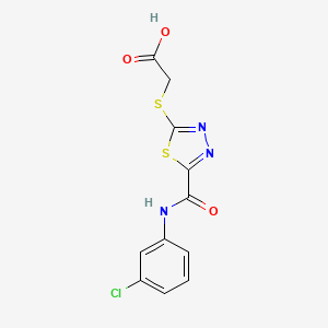 molecular formula C11H8ClN3O3S2 B1392498 [(5-{[(3-Chlorophenyl)amino]carbonyl}-1,3,4-thiadiazol-2-yl)thio]acetic acid CAS No. 1242951-47-8