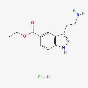 molecular formula C13H17ClN2O2 B13925001 ethyl 3-(2-aminoethyl)-1H-indole-5-carboxylate hydrochloride CAS No. 7272-55-1