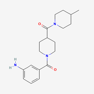 molecular formula C19H27N3O2 B1392501 [3-({4-[(4-Methylpiperidin-1-yl)carbonyl]piperidin-1-yl}carbonyl)phenyl]amine CAS No. 1243096-45-8
