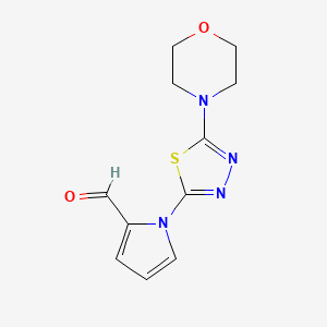 molecular formula C11H12N4O2S B1392506 1-(5-Morpholin-4-yl-1,3,4-thiadiazol-2-yl)-1H-pyrrole-2-carbaldehyde CAS No. 1243070-65-6
