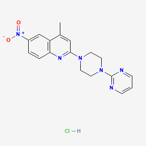 B1392514 4-Methyl-6-nitro-2-(4-pyrimidin-2-ylpiperazin-1-yl)quinoline hydrochloride CAS No. 1242953-46-3