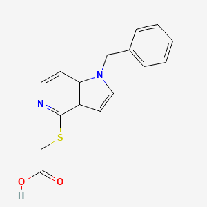 molecular formula C16H14N2O2S B1392517 [(1-Benzyl-1H-pyrrolo[3,2-c]pyridin-4-yl)thio]acetic acid CAS No. 1244855-36-4