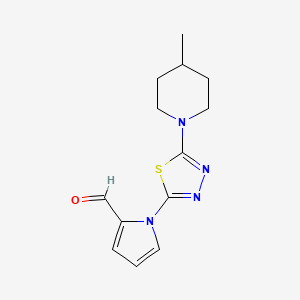1-[5-(4-Methylpiperidin-1-yl)-1,3,4-thiadiazol-2-yl]-1H-pyrrole-2-carbaldehyde