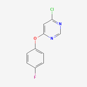 molecular formula C10H6ClFN2O B13925268 4-Chloro-6-(4-fluorophenoxy)pyrimidine CAS No. 124041-01-6