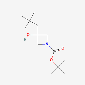molecular formula C13H25NO3 B13925283 tert-Butyl 3-hydroxy-3-neopentylazetidine-1-carboxylate 