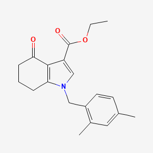 molecular formula C20H23NO3 B1392533 Ethyl 1-(2,4-dimethylbenzyl)-4-oxo-4,5,6,7-tetrahydro-1H-indole-3-carboxylate CAS No. 1243098-16-9