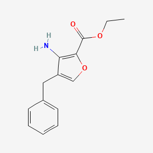 molecular formula C14H15NO3 B13925337 Ethyl 3-amino-4-benzylfuran-2-carboxylate CAS No. 824984-05-6