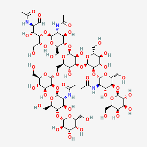 molecular formula C62H104N4O46 B13925338 Mannotriose-di-(N-acetyl-D-glucosamine), bis(galactosyl-[N-acetyl-D-glucosaminyl]) 