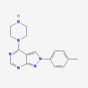 molecular formula C16H18N6 B1392534 2-(4-Methylphenyl)-4-piperazin-1-yl-2H-pyrazolo[3,4-d]pyrimidine CAS No. 1242877-84-4