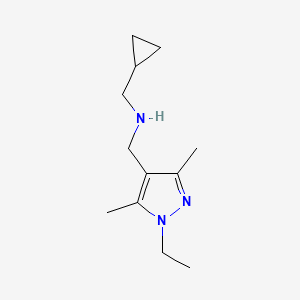 molecular formula C12H21N3 B1392535 (Cyclopropylmethyl)[(1-ethyl-3,5-dimethyl-1H-pyrazol-4-yl)methyl]amine CAS No. 1242903-47-4