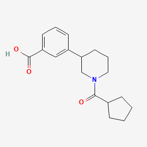B1392537 3-[1-(Cyclopentylcarbonyl)piperidin-3-yl]benzoic acid CAS No. 1243007-14-8