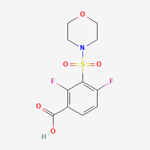 molecular formula C11H11F2NO5S B1392538 2,4-Difluoro-3-(morpholin-4-ylsulfonyl)benzoic acid CAS No. 1243046-94-7