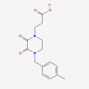 molecular formula C15H18N2O4 B1392542 3-[4-(4-Methylbenzyl)-2,3-dioxopiperazin-1-yl]propanoic acid CAS No. 1242878-03-0