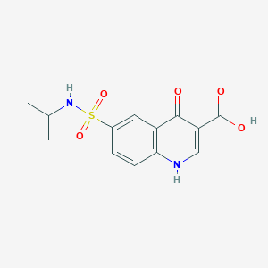 molecular formula C13H14N2O5S B1392543 6-[(Isopropylamino)sulfonyl]-4-oxo-1,4-dihydroquinoline-3-carboxylic acid CAS No. 1242885-48-8