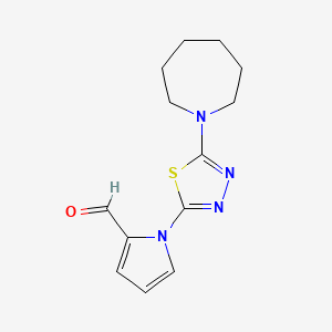 molecular formula C13H16N4OS B1392547 1-(5-(Azepan-1-yl)-1,3,4-thiadiazol-2-yl)-1H-pyrrole-2-carbaldehyde CAS No. 1243030-82-1