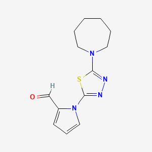 molecular formula C13H16N4OS B1392547 1-(5-氮杂环戊-1-基-1,3,4-噻二唑-2-基)-1H-吡咯-2-甲醛 CAS No. 1243030-82-1