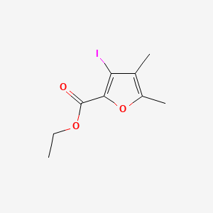 molecular formula C9H11IO3 B13925474 Ethyl 3-iodo-4,5-dimethyl-2-furancarboxylate 