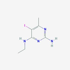 molecular formula C7H11IN4 B13925497 N4-ethyl-5-iodo-6-methylpyrimidine-2,4-diamine 