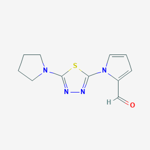 molecular formula C11H12N4OS B1392550 1-(5-Pyrrolidin-1-yl-1,3,4-thiadiazol-2-yl)-1H-pyrrole-2-carbaldehyde CAS No. 1243102-08-0