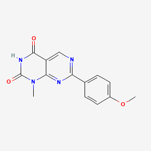 molecular formula C14H12N4O3 B1392551 7-(4-甲氧基苯基)-1-甲基嘧啶并[4,5-d]嘧啶-2,4(1H,3H)-二酮 CAS No. 1242864-16-9