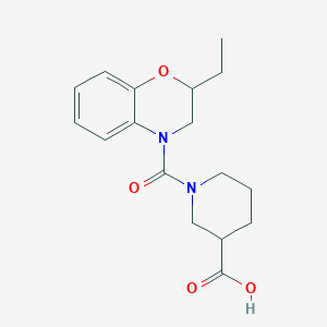 B1392552 1-[(2-Ethyl-2,3-dihydro-4H-1,4-benzoxazin-4-yl)carbonyl]piperidine-3-carboxylic acid CAS No. 1242962-12-4