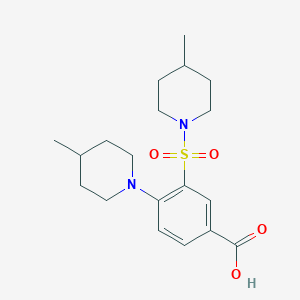 B1392553 4-(4-Methylpiperidin-1-yl)-3-[(4-methylpiperidin-1-yl)sulfonyl]benzoic acid CAS No. 1242901-41-2