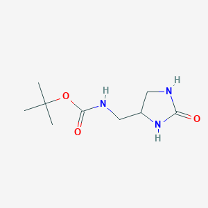 molecular formula C9H17N3O3 B13925537 tert-Butyl ((2-oxoimidazolidin-4-yl)methyl)carbamate CAS No. 2288676-96-8