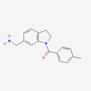 molecular formula C17H18N2O B1392554 {[1-(4-Methylbenzoyl)-2,3-dihydro-1H-indol-6-yl]methyl}amine CAS No. 1242887-47-3